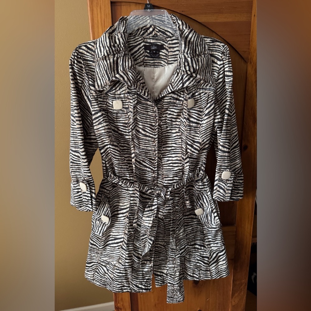 ANTHROPOLOGY LUII STYLISH ANIMAL PRINT JACKET, SIZE M